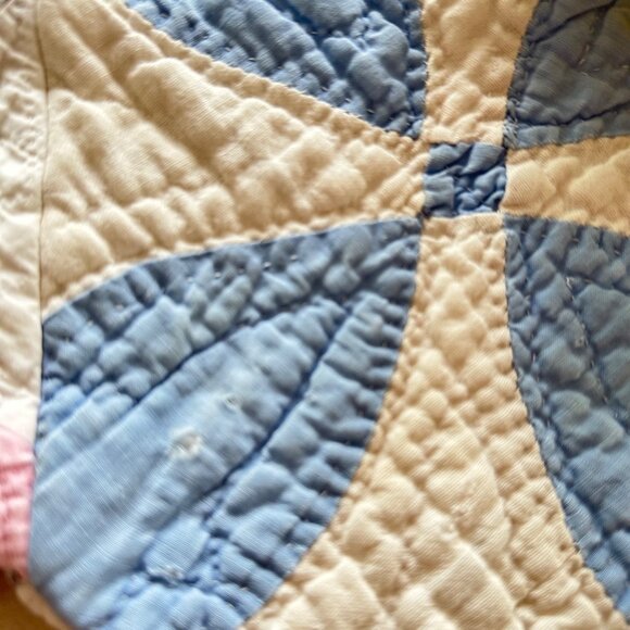 Handmade Toddler Hooded Jacket Made from Vintage Quilts 18 mo Sailor Blue White - Picture 10 of 11